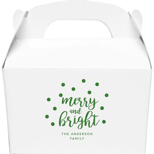 Confetti Dots Merry and Bright Gable Favor Boxes